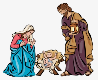 Holy Family Nativity Scene Christmas Nativity Of Jesus - Baby Jesus Clip Art, HD Png Download, Transparent PNG