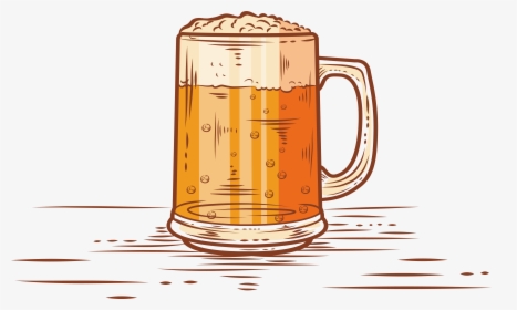 Drawn Beer Beer Cup - Drawing Beer Mug Transparent, HD Png Download, Transparent PNG