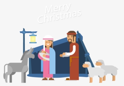 Christmas Nativity Of Jesus - Cartoon, HD Png Download, Transparent PNG