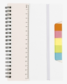 A5 Notebook With Sticky Notes And Ruler White - Paper, HD Png Download, Transparent PNG