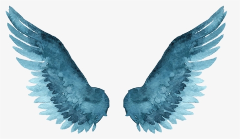 #wings #paint #fly #blue #epic #aesthetic #ily #cute - Watercolor Angel Wings, HD Png Download, Transparent PNG