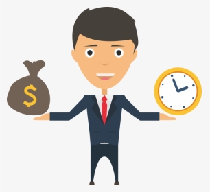 Time Money Image Picture Cartoon No Background Clipart - Money And Time Cartoon, HD Png Download, Transparent PNG