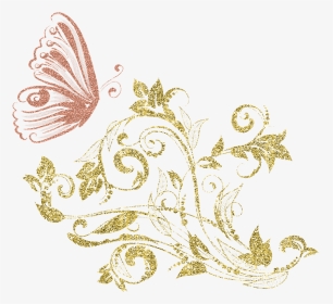 Gold Butterfly Background Design, HD Png Download, Transparent PNG