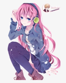 Anime Girl With Headphones, HD Png Download, Transparent PNG