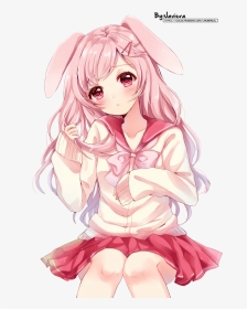 Anime Smile Gif Photo - Anime Bunny Girl Chibi Clipart, transparent png  image