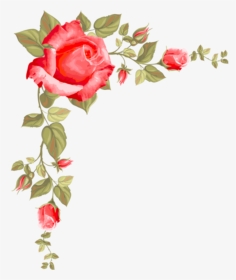 #ftestickers #flowers #roses #border #corner #pink - Rose Border Clipart, HD Png Download, Transparent PNG