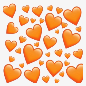 #emoji #emojis #sticker #stickers #alien #reupload - Orange Heart Emoji Background, HD Png Download, Transparent PNG
