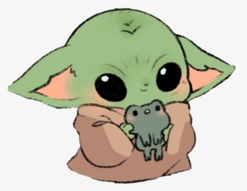 Baby Yoda Cute Art - Baby Yoda Drawing Easy, HD Png Download, Transparent PNG