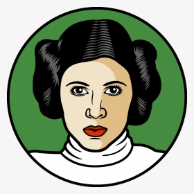 Leia Drawing Skywalker - Princess Leia Face Clipart, HD Png Download, Transparent PNG