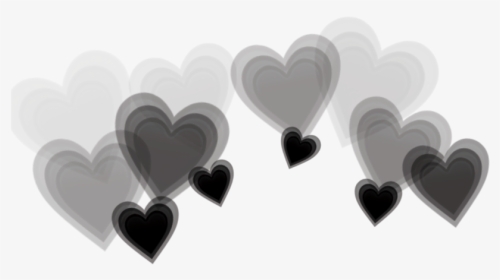 #blackhearts #blackheart #black #hearts #heart #crown - Good Morning With Hearts, HD Png Download, Transparent PNG