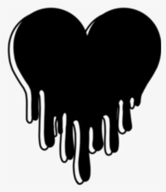 #trip #trippy #drip #drippy #heart #blackheart #drippyheart - Black And White Trippy Heart, HD Png Download, Transparent PNG