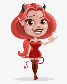 Cute Devil Girl Vector Cartoon Character Aka Sophia - Girl Devil Cartoon Png, Transparent Png, Transparent PNG