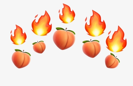 #peach #peachemoji #fire #fireemoji #crown #crownemoji, HD Png Download, Transparent PNG