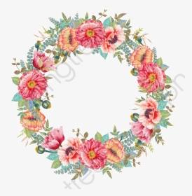 Watercolor Flowers Png Round Borders Of Creative Border - Flower Wreath Png Transparent, Png Download, Transparent PNG