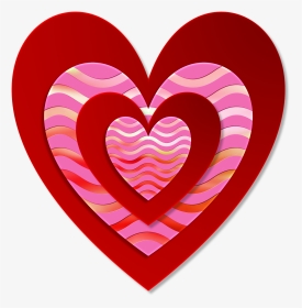 Valentine Love Heart Free Photo - Red And Pink Heart, HD Png Download, Transparent PNG