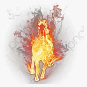Fuego Png Psd Caballo De Spark Flame - Flaming Fire Horse Transparent, Png Download, Transparent PNG