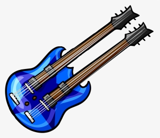 Blue Double Guitar - Club Penguin Guitar, HD Png Download, Transparent PNG