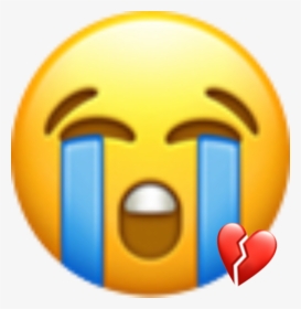 Transparent Heart Emoticon Png - Crying Emoji Ios, Png Download, Transparent PNG