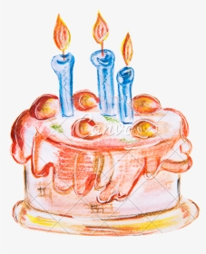 Pastry Drawing Watercolor - Transparent Watercolor Birthday Cake, HD Png Download, Transparent PNG