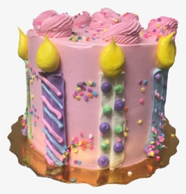 Pink Candle Cake - Kuchen, HD Png Download, Transparent PNG