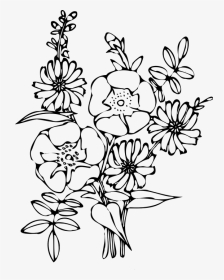 Branch Vector Floral - Flower Bouquet Black And White Png, Transparent Png, Transparent PNG