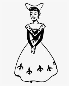 Open Book Clip Art Medieval - Maiden Clipart Black And White, HD Png Download, Transparent PNG