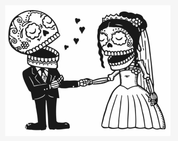 Dia De Los Muertos Bride And Groom Cartoon, HD Png Download, Transparent PNG