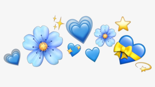 #blue #lightblue #light #celeste #crown #heart #flower - Heart Emoji Crown Transparent, HD Png Download, Transparent PNG