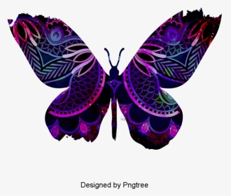 رسم فراشات ملونة و جميلة, HD Png Download, Transparent PNG