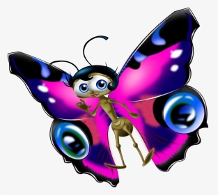 Clipart Butterfly Character - Butterflies Animated, HD Png Download, Transparent PNG