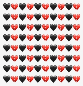 #emoji #emojis #interesting #love #black #red #background - Black Broken Hearts Pattern, HD Png Download, Transparent PNG