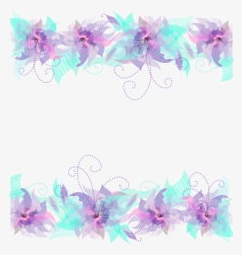 Floral Pink Purple And Blue Decoration Png Transparent - Purple And Turquoise Border, Png Download, Transparent PNG