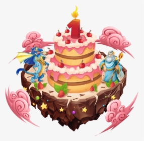 夏季清新可爱甜品蛋糕冰激凌卡通素材 - Dragon City Anniversary, HD Png Download, Transparent PNG