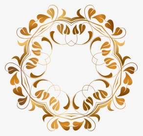 Visual Arts,flower,symmetry - Golden Circular Flowery Design, HD Png Download, Transparent PNG