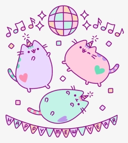 🐱 • - New Year Pusheen Gif, HD Png Download, Transparent PNG