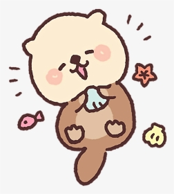 #seaotter #otter #kawaii #cute #anime #freetoedit - Sea Otter Drawing Cute, HD Png Download, Transparent PNG