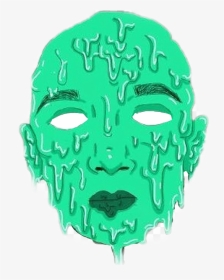 #halloween #melting #mask #mintgreen #happyhalloween - Stiker Grime Art, HD Png Download, Transparent PNG