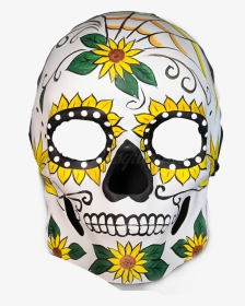 #ebm66 #sugarskull #skull #mask #sunflowers - Days Of The Dead Masks, HD Png Download, Transparent PNG