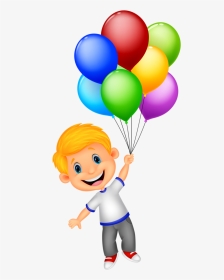 Transparent Cartoon Balloon Png - Girl Holding Balloons Clipart, Png  Download , Transparent Png Image - PNGitem