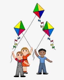 Kite Clip Art Children - Boys With Kite Clipart, HD Png Download, Transparent PNG