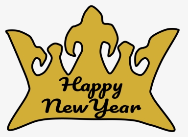Crown, Gold, Happy New Year Lettering, HD Png Download, Transparent PNG
