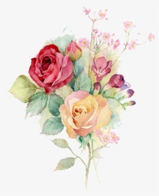 Bouquet Vector Rose Watercolor - Flower Bouquet Watercolor Painting, HD Png Download, Transparent PNG