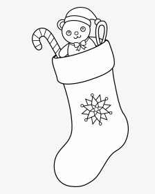 Stocking Vector Line - Outline Christmas Sock Clipart, HD Png Download, Transparent PNG