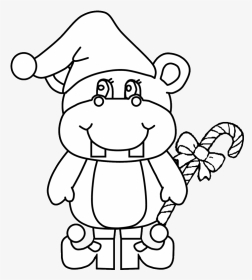 Hippo Christmas Coloring Pages, HD Png Download, Transparent PNG