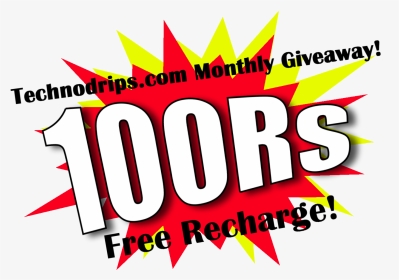 Technodrips 100rs Free Recharge Giveaway - Mobile Recharge Giveaway Png, Transparent Png, Transparent PNG