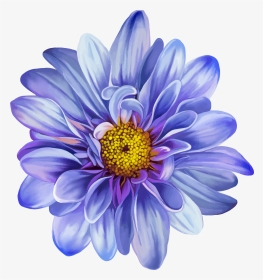 Blue Flower Drawing - Blue Flower Drawing Png, Transparent Png, Transparent PNG