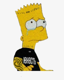 #sad #tattoo #grunge - Sad Simpson With Tattoo, HD Png Download, Transparent PNG