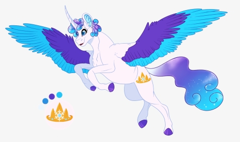 Colored Wings, Curved Horn, Female, Mare, Multicolored - Cartoon, HD Png Download, Transparent PNG
