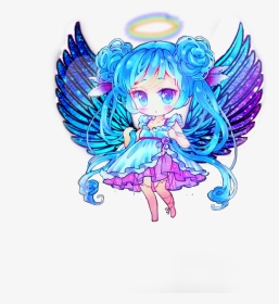 #freetoedit #angel #wings #galaxy #chibi #sticker #stickercontest - Fairy, HD Png Download, Transparent PNG