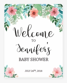 013 Template Ideas Floral Invitation Free Printable - Welcome To Baby Shower Sign Free Printable, HD Png Download, Transparent PNG